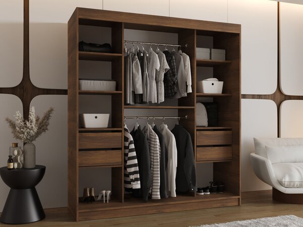 Šatníková skriňa Rubino T2 180x200x62 - orech warmia