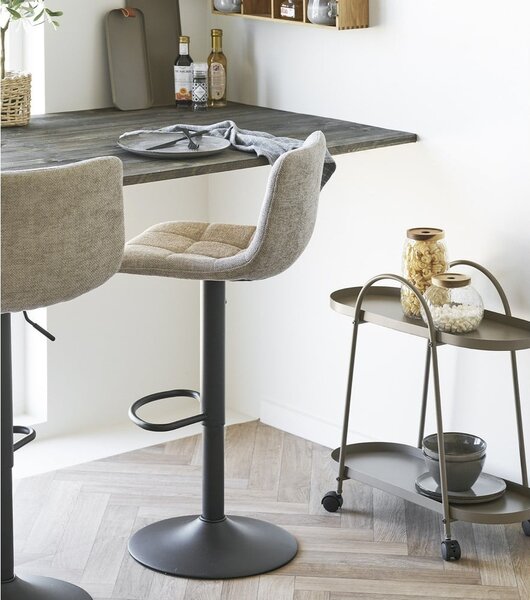 Béžová čalúnená barová stolička s nastaviteľnou výškou (výška sedadla 61 cm) Middelfart – House Nordic