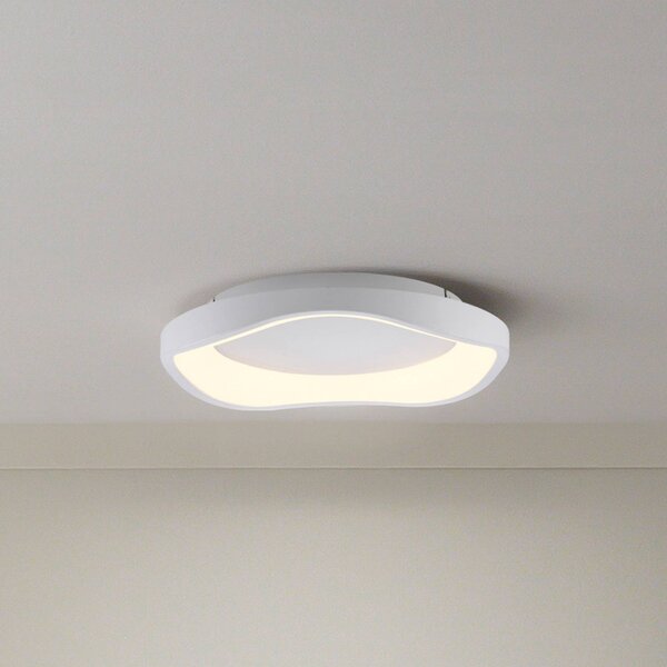 Stropné LED svetlo MONTA, biele, Ø 40 cm, kov, Switchdim, Biela / opálová, Obývacia izba / jedáleň, kov, Moderný, Závesné svietidlo