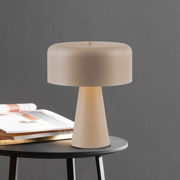 Stolová lampa PENTO, béžová, výška 35 cm, kov, E27, Krémová / jantárovo žltá, Obývacia izba / jedáleň, kov, Moderný, Stojacie svietidlo