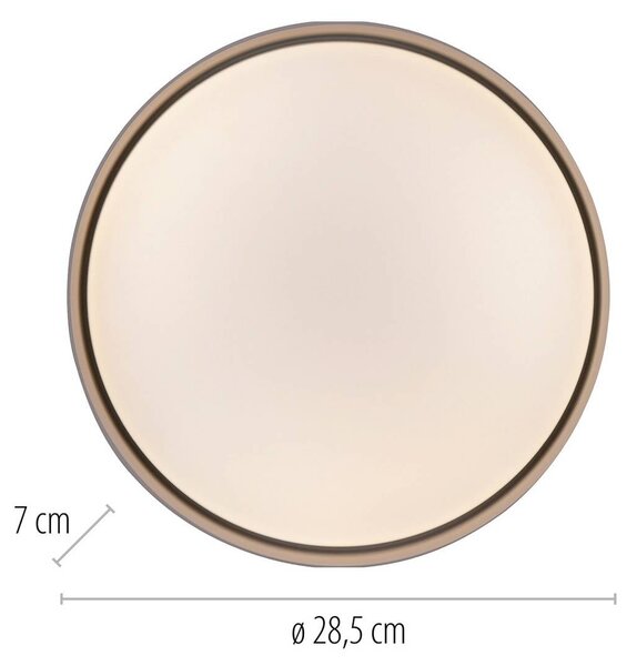 Schöner Wohnen Stropné LED svetlo TAVOLI, béžové, Ø 29 cm, kov, stmievateľné, Krémová / jantárovo žltá, Obývacia izba / jedáleň, kov, Závesné svietidlo
