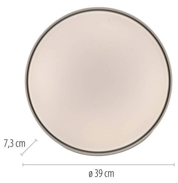 Schöner Wohnen Stropné LED svetlo TAVOLI, čierne, Ø 39 cm, kov, stmievateľné, Čierna, Obývacia izba / jedáleň, kov, Závesné svietidlo
