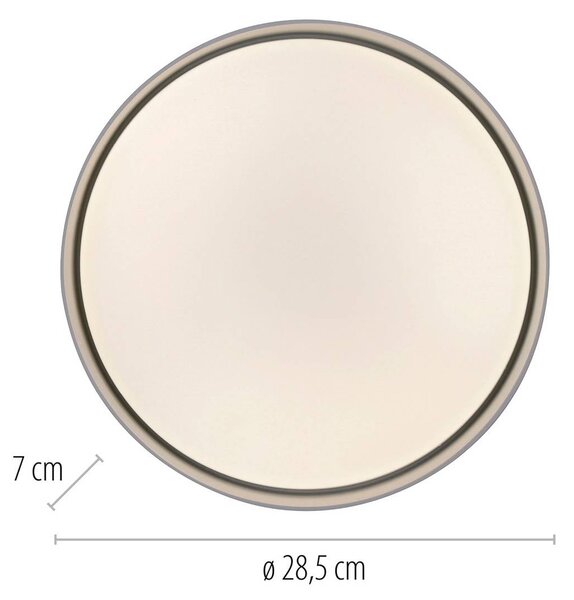Stropné LED svetlo TAVOLI, biele, Ø 29 cm, kov, stmievateľné, Biela / opálová, Obývacia izba / jedáleň, kov, Závesné svietidlo