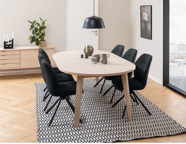 Okrúhly rozkladací jedálenský stôl s doskou v dubovom dekore ø 120 cm A-Line – Actona
