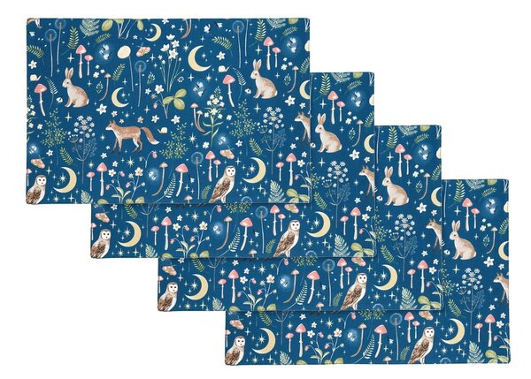 Bavlnené prestieranie v súprave 4 ks 30x46 cm Enchanted Twilight Animals – Catherine Lansfield