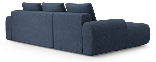 Tmavomodrá rozkladacia/s úložným priestorom rohová pohovka (ľavý roh/s leňoškou) Linz – Cosmopolitan Design