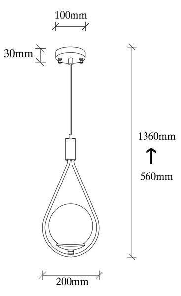 Čierne závesné svietidlo so skleneným tienidlom Sessiz – Opviq lights