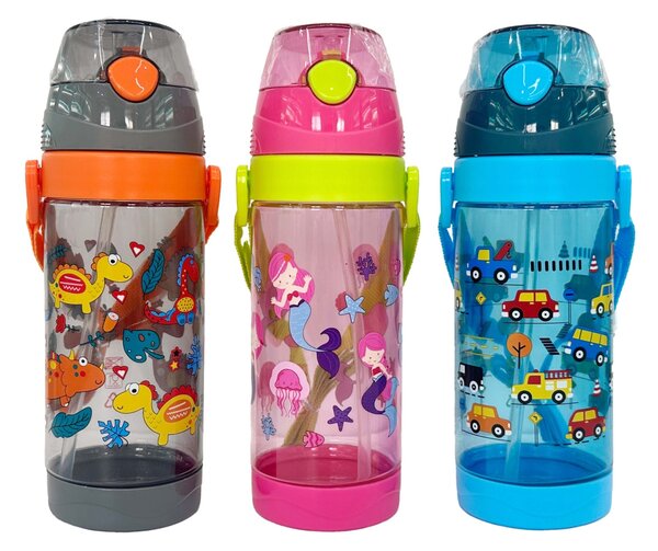 DETSKÁ FĽAŠA NA VODU 550 ML PLASTOVÁ 3ASSORT