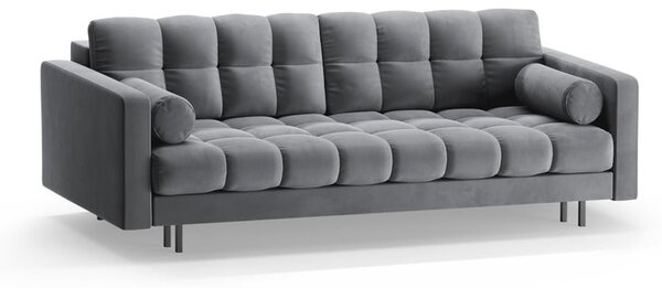 Svetlosivá zamatová rozkladacia/s úložným priestorom pohovka 222 cm Bali – Cosmopolitan Design