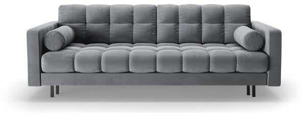 Svetlosivá zamatová rozkladacia/s úložným priestorom pohovka 222 cm Bali – Cosmopolitan Design