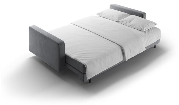 Svetlosivá zamatová rozkladacia/s úložným priestorom pohovka 222 cm Bali – Cosmopolitan Design
