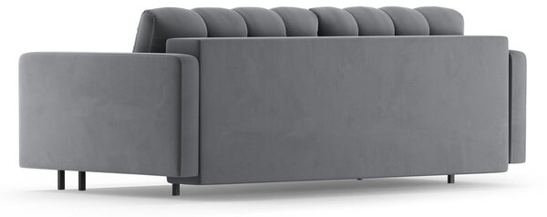 Svetlosivá zamatová rozkladacia/s úložným priestorom pohovka 222 cm Bali – Cosmopolitan Design