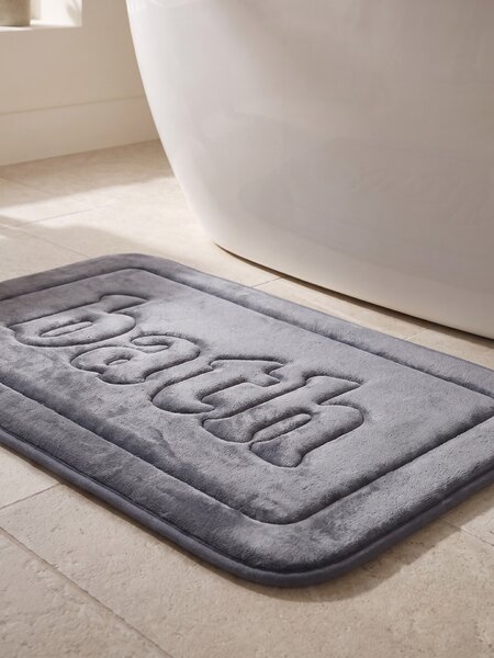 Sinsay - Kúpeľňový koberec s nápisom Bath - tmavosivá