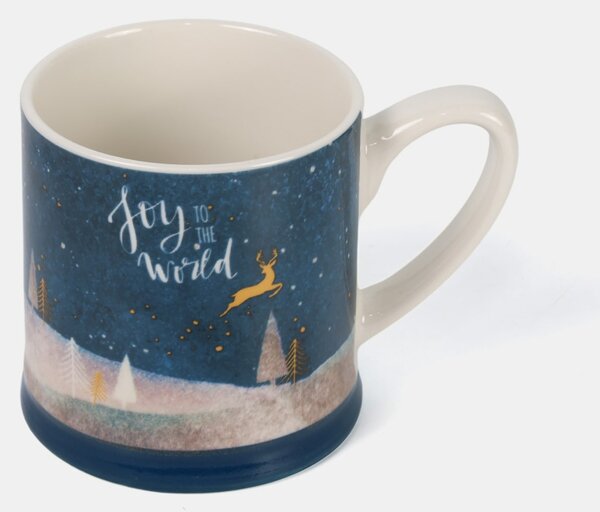 Sinsay - Keramický vianočný hrnček s nápisom „Joy to the World“ - tmavozelená