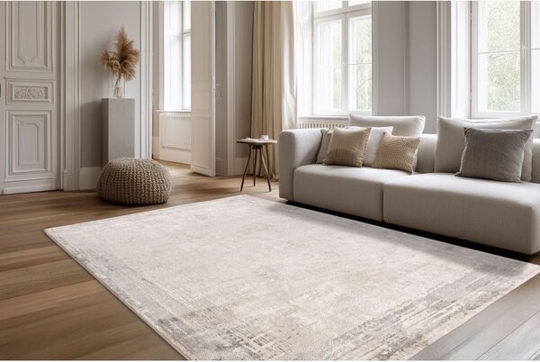 Svetlý abstraktný koberec CHalet Pierre Cardin 702 Beige Silver 0,80 x 1,50 m