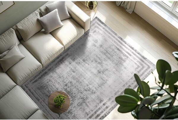 Strieborno šedý moderný odolný koberec Paris 502 Silver 1,60 x 2,30 m