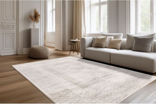 Svetlý abstraktný koberec CHalet Pierre Cardin 704 Beige Silver 0,80 x 1,50 m