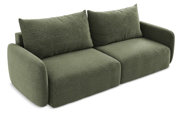 Zelená rozkladacia/s úložným priestorom pohovka 238 cm Kalena – Makamii