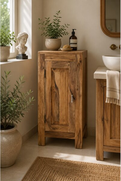 Skrinka do kúpeľne Suri 40x80x35 indický masív palisander