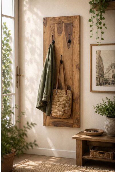 Vešiak s 3 háčikmi Rami 50x140x2,5 indický masív palisander