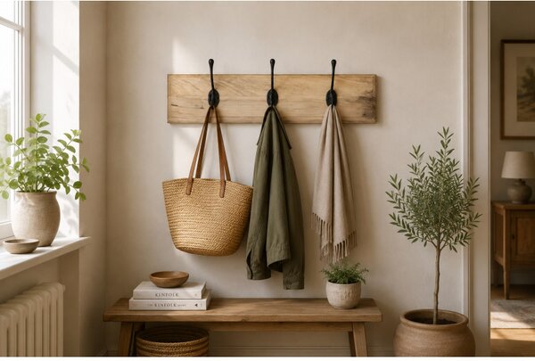 Vešiak Devi s 3 háčikmi 60x15x2,5 indický masív mango