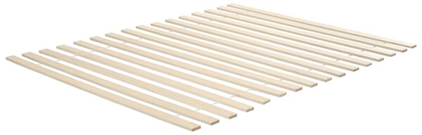 Posteľ svetlohnedá borovicové drevo 160 x 200 cm s čelom a lamelovým roštom minimalistický škandinávsky štýl spálňa