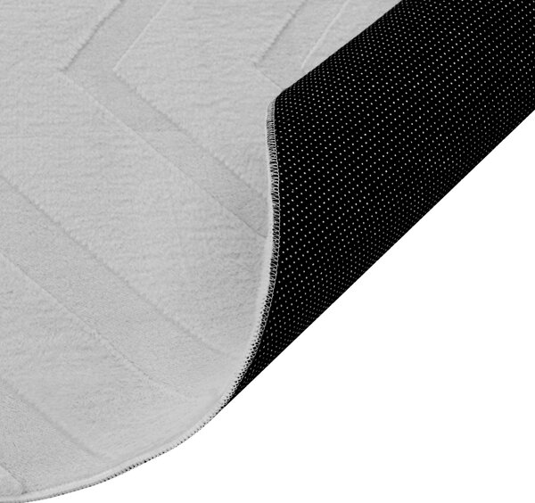 Koberec sivobéžová látka 160 x 230 cm žakárový obdĺžnikový tvar kosoštvorcový geometrický vzor moderný štýl obývacia izba spálňa