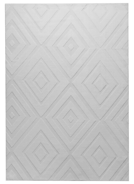 Koberec sivobéžová látka 160 x 230 cm žakárový obdĺžnikový tvar kosoštvorcový geometrický vzor moderný štýl obývacia izba spálňa