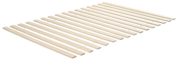 Posteľ svetlohnedá borovicové drevo 140 x 200 cm s čelom a lamelovým roštom minimalistický škandinávsky štýl spálňa