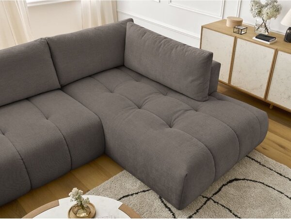 Taupe rozkladacia/s úložným priestorom rohová pohovka (pravý roh/do tvaru "U") Fuji – Bobochic Paris