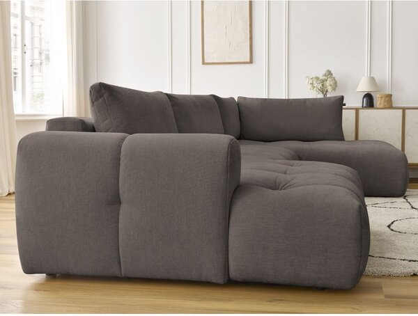 Taupe rozkladacia/s úložným priestorom rohová pohovka (pravý roh/do tvaru "U") Fuji – Bobochic Paris