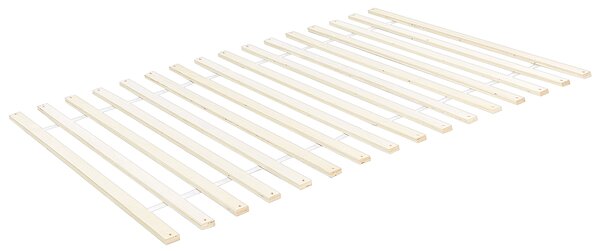 Posteľ svetlohnedá borovicové drevo 120 x 200 cm s čelom a lamelovým roštom minimalistický škandinávsky štýl spálňa