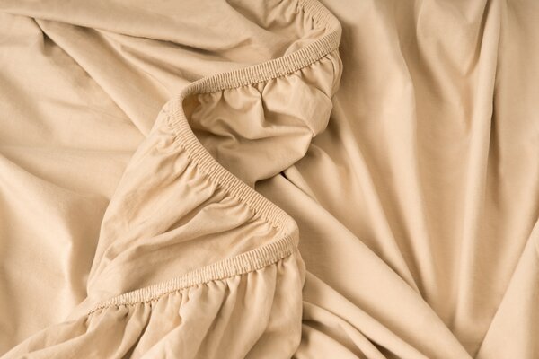 PovlečemeVás Luxusné bavlnené JERSEY prestieradlo s lycrou 180x200 cm - orechová