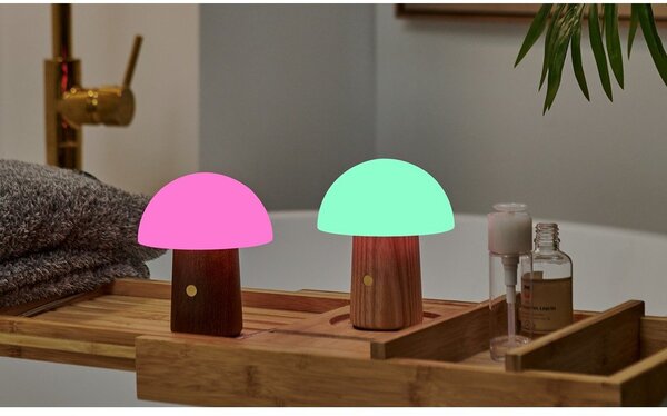 Biela/v tmavoprírodnej farbe LED stolná lampa (výška 12,5 cm) Alice Mushroom – Gingko