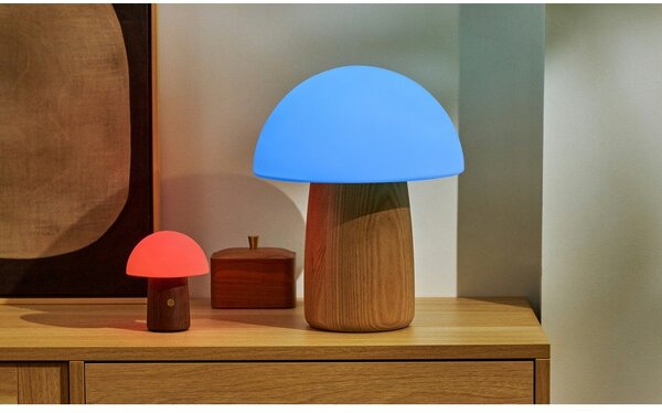 Biela/v tmavoprírodnej farbe LED stolná lampa (výška 12,5 cm) Alice Mushroom – Gingko