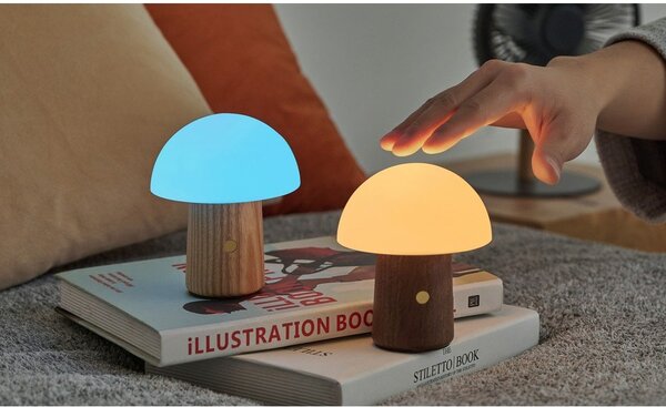 Biela/v tmavoprírodnej farbe LED stolná lampa (výška 12,5 cm) Alice Mushroom – Gingko
