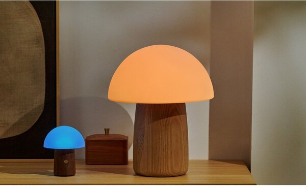 Biela/v tmavoprírodnej farbe LED stolná lampa (výška 12,5 cm) Alice Mushroom – Gingko