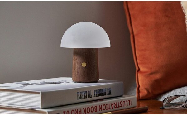 Biela/v tmavoprírodnej farbe LED stolná lampa (výška 12,5 cm) Alice Mushroom – Gingko