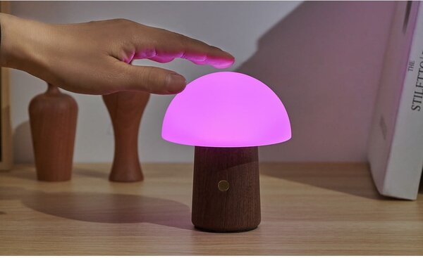 Biela/v tmavoprírodnej farbe LED stolná lampa (výška 12,5 cm) Alice Mushroom – Gingko