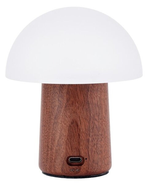Biela/v tmavoprírodnej farbe LED stolná lampa (výška 12,5 cm) Alice Mushroom – Gingko