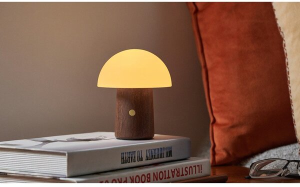 Biela/v tmavoprírodnej farbe LED stolná lampa (výška 12,5 cm) Alice Mushroom – Gingko