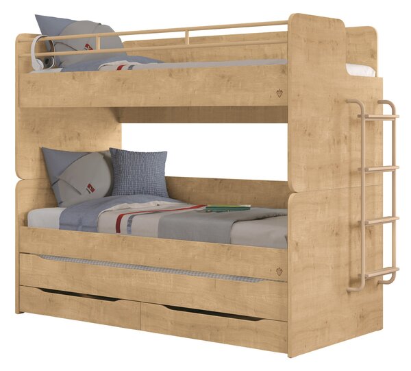 Cilek Poschodová posteľ pre 3 deti 90x200 cm s úložným priestorom (rebrík)