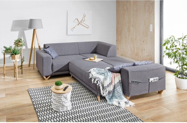 Sivá rozkladacia/s úložným priestorom rohová pohovka (ľavý roh/do L) Classy Sophie – Miuform