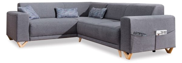 Sivá rozkladacia/s úložným priestorom rohová pohovka (ľavý roh/do L) Classy Sophie – Miuform