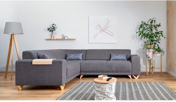 Sivá rozkladacia/s úložným priestorom rohová pohovka (ľavý roh/do L) Classy Sophie – Miuform