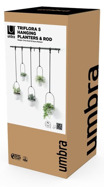 Plastové obaly na kvetináče v súprave 5 ks na bylinky/závesné ø 7,5 cm Triflora – Umbra