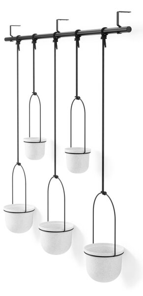 Plastové obaly na kvetináče v súprave 5 ks na bylinky/závesné ø 7,5 cm Triflora – Umbra