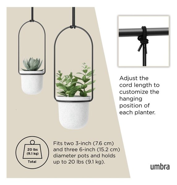 Plastové obaly na kvetináče v súprave 5 ks na bylinky/závesné ø 7,5 cm Triflora – Umbra