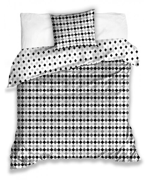 TipTrade Bavlnené obliečky 140x200 + 70x90 cm - Raster sivé