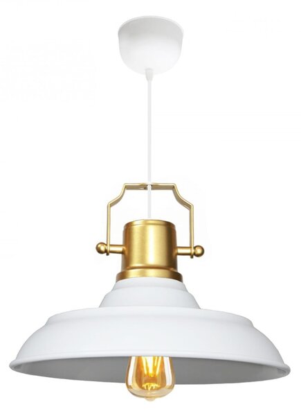 Biele závesné svietidlo s kovovým tienidlom ø 25 cm Tarsus – Opviq lights